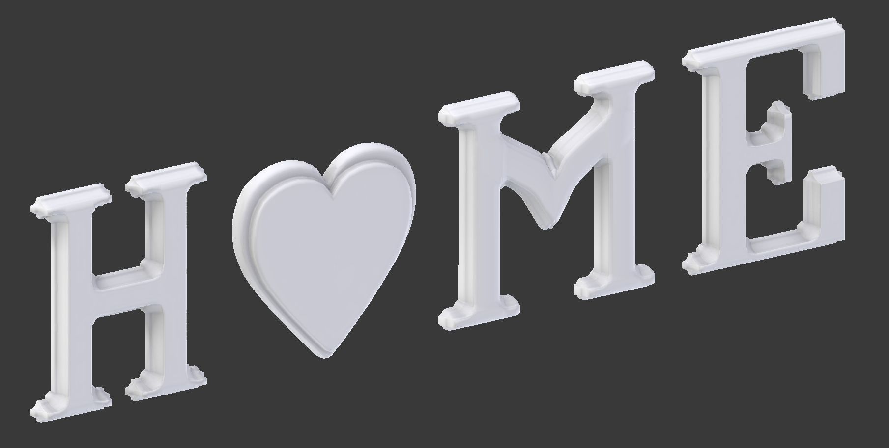 Decor Object - Home Text 3D model_3