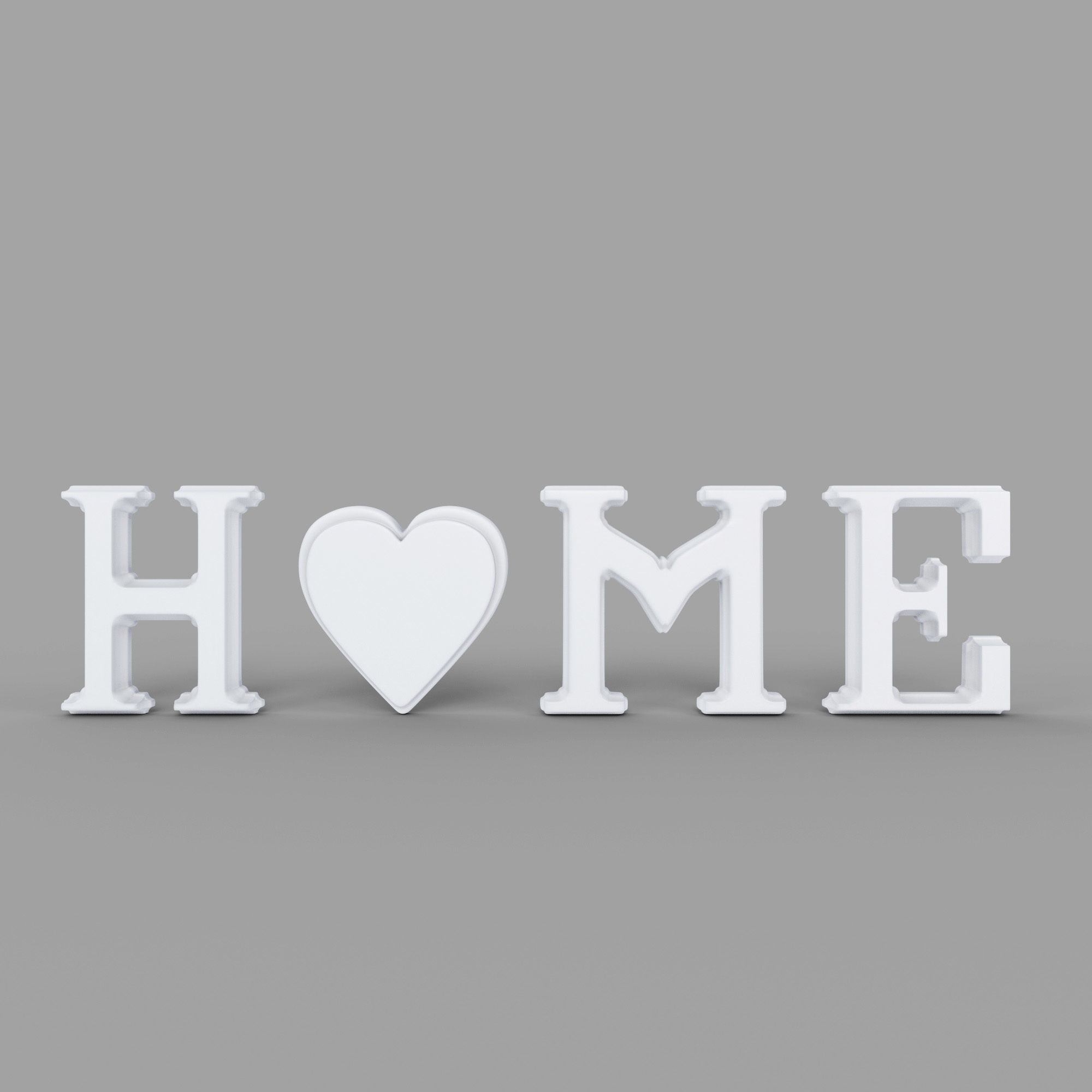 Decor Object - Home Text 3D model_2