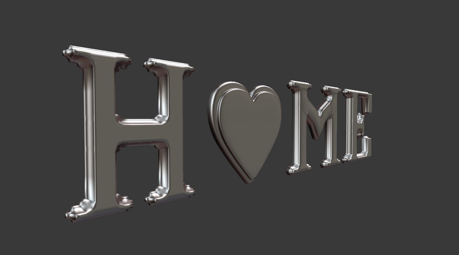 Decor Object - Home Text 3D model_5