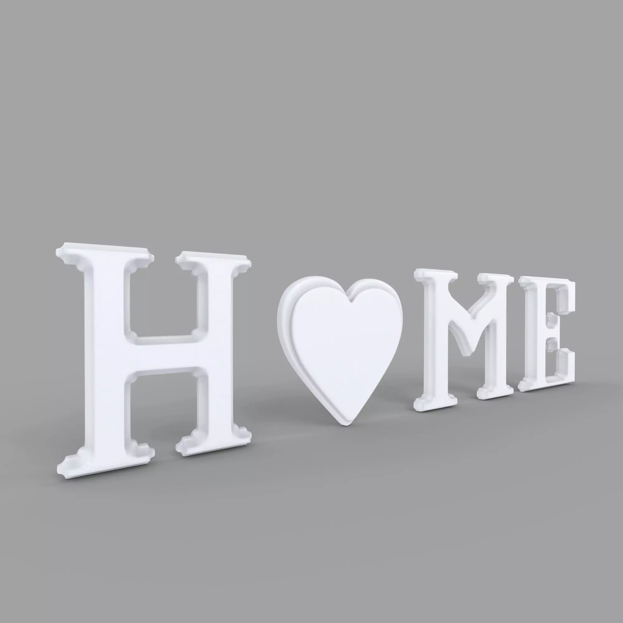 Decor Object - Home Text 3D model_0