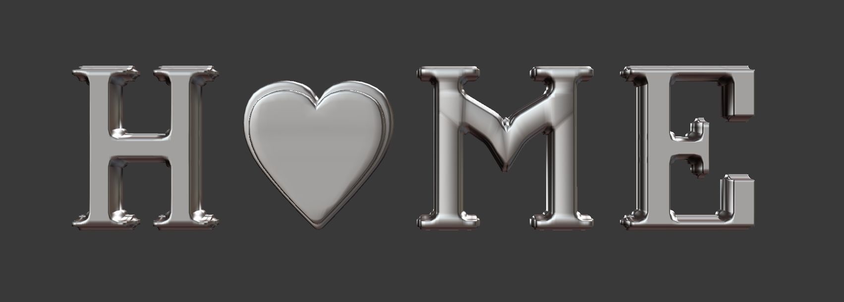 Decor Object - Home Text 3D model_4