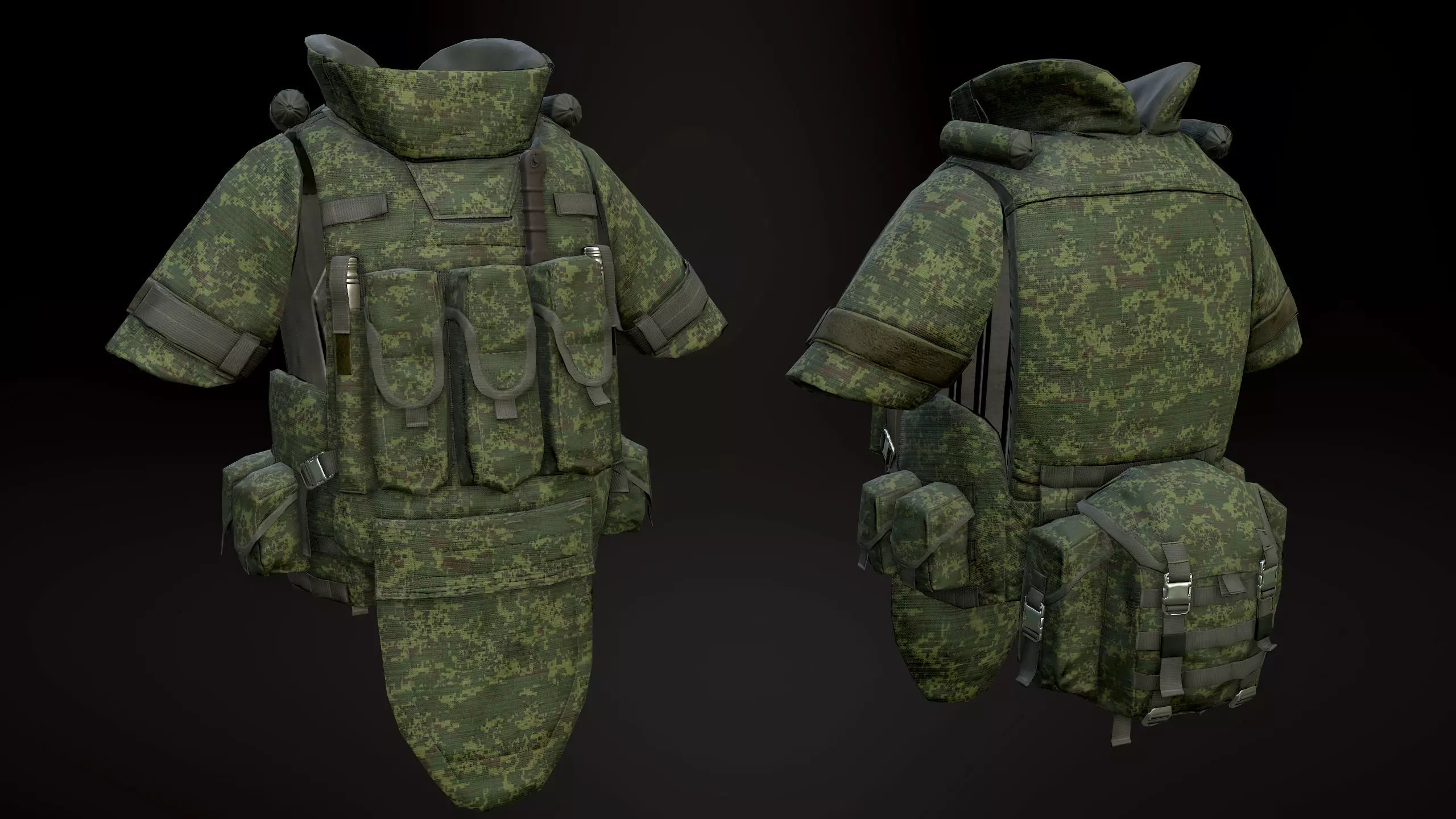 6B43 Body Armor Low-poly 3D model_0