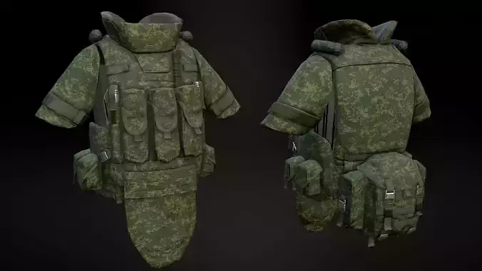 6B43 Body Armor Low-poly 3D model