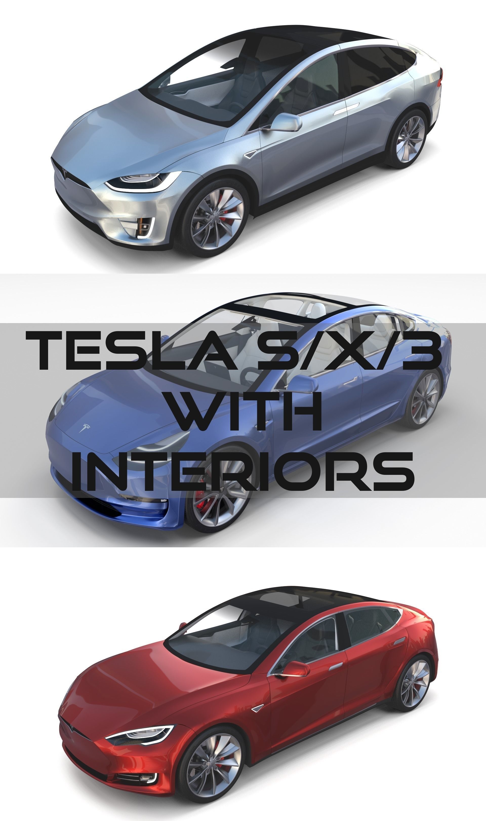 2017 Tesla S-X-3 Collection w interior 3D model_0