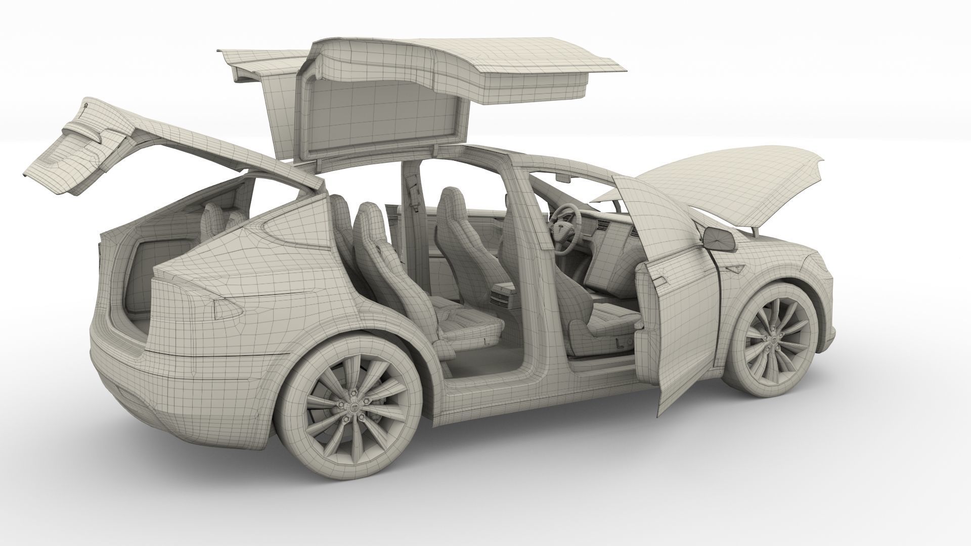 2017 Tesla S-X-3 Collection w interior 3D model_88