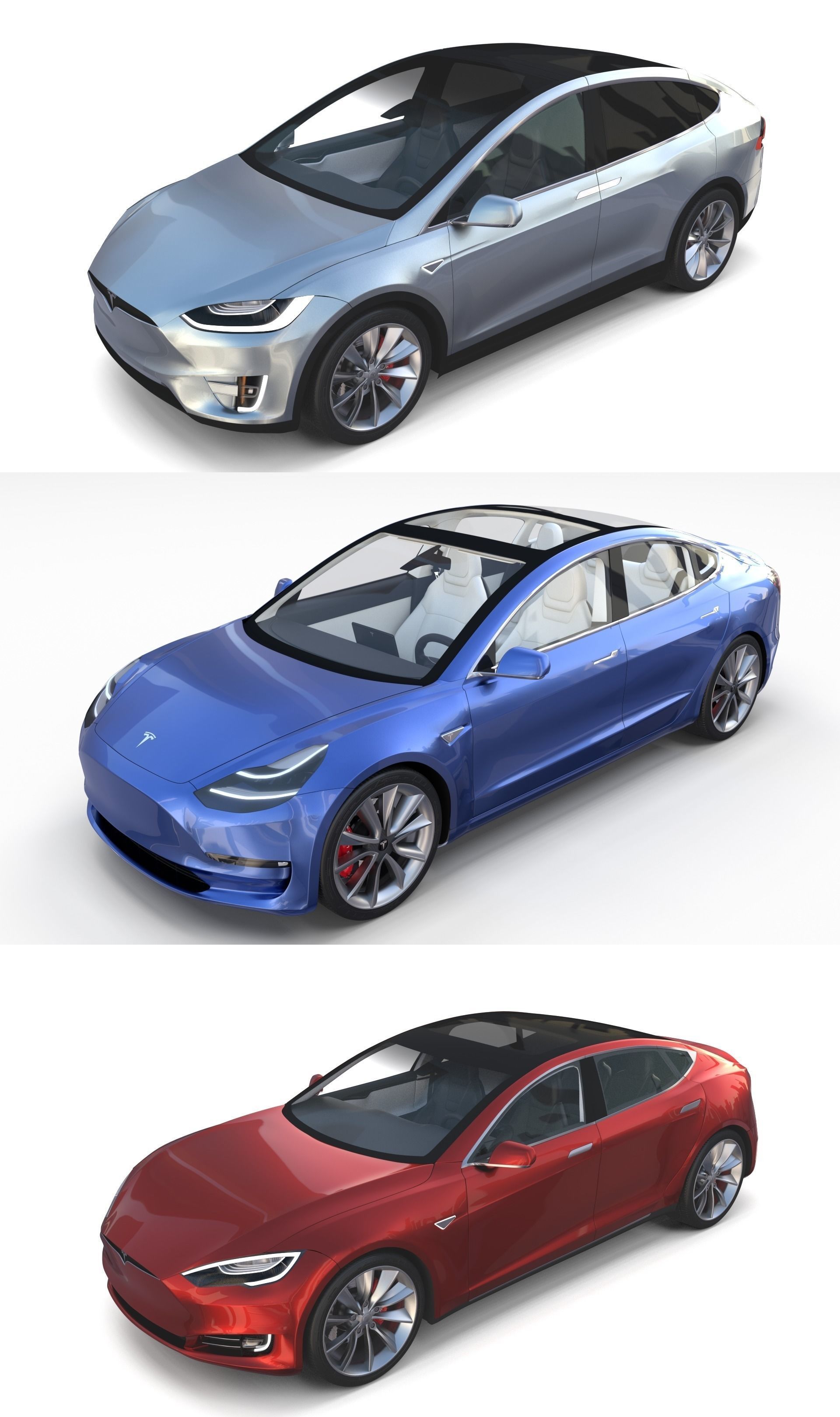 2017 Tesla S-X-3 Collection w interior 3D model_1