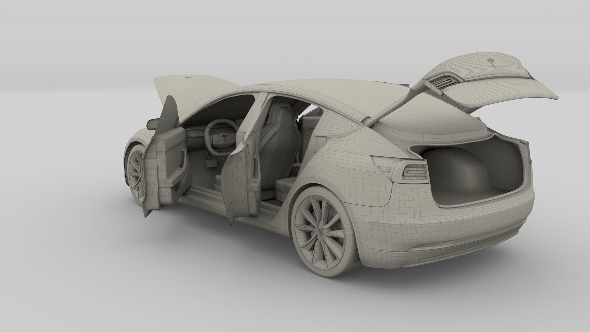 2017 Tesla S-X-3 Collection w interior 3D model_87