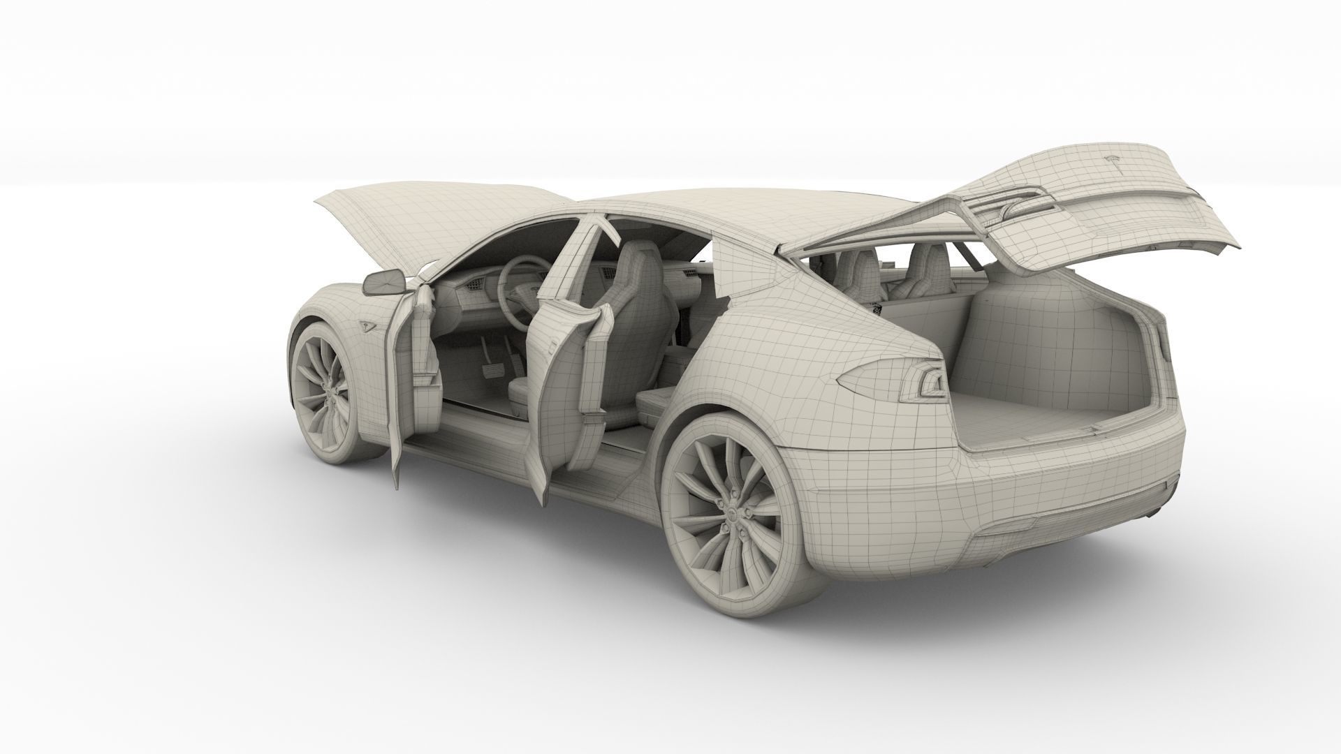 2017 Tesla S-X-3 Collection w interior 3D model_144