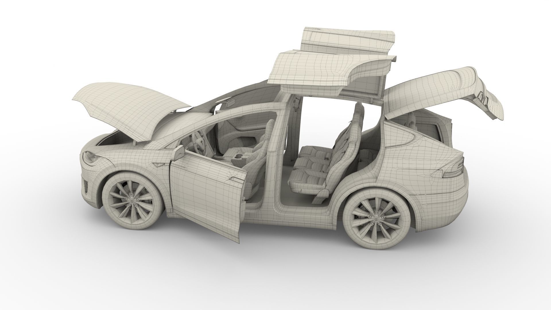 2017 Tesla S-X-3 Collection w interior 3D model_89