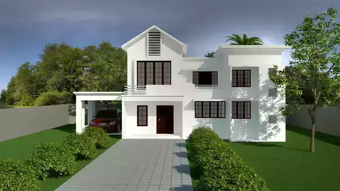 exterior house  Low-poly 3D model