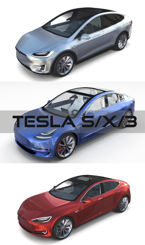 2017 Tesla S-X-3 Collection 3D model
