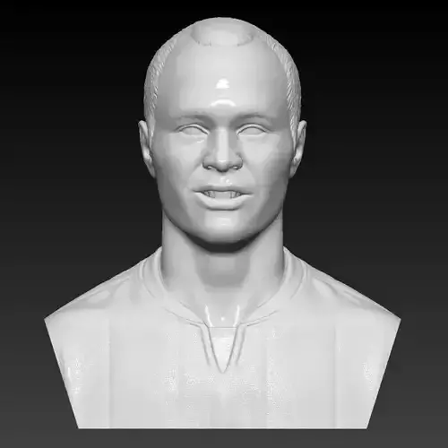 Iniesta bust 3D sculpture handmade 3D print model 3D print mode 3D print model