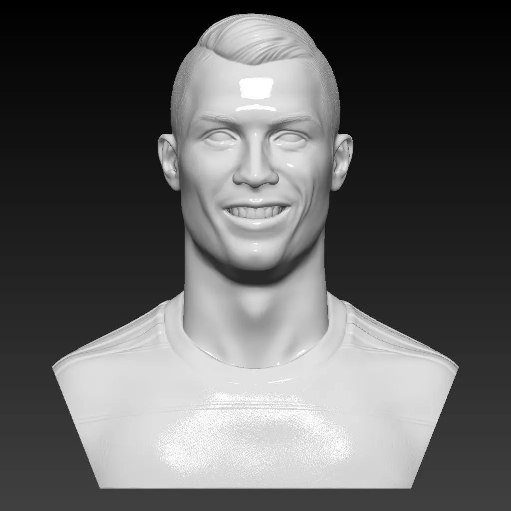 Cristiano Ronaldo -Real Madrid- player bust 3D High resolution 3D print model_0