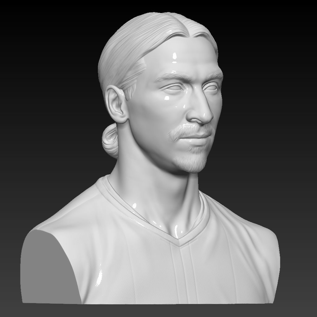 Zlatan Ibrahimovic - Man Utd - player bust 3D sculpture 3D print model_1