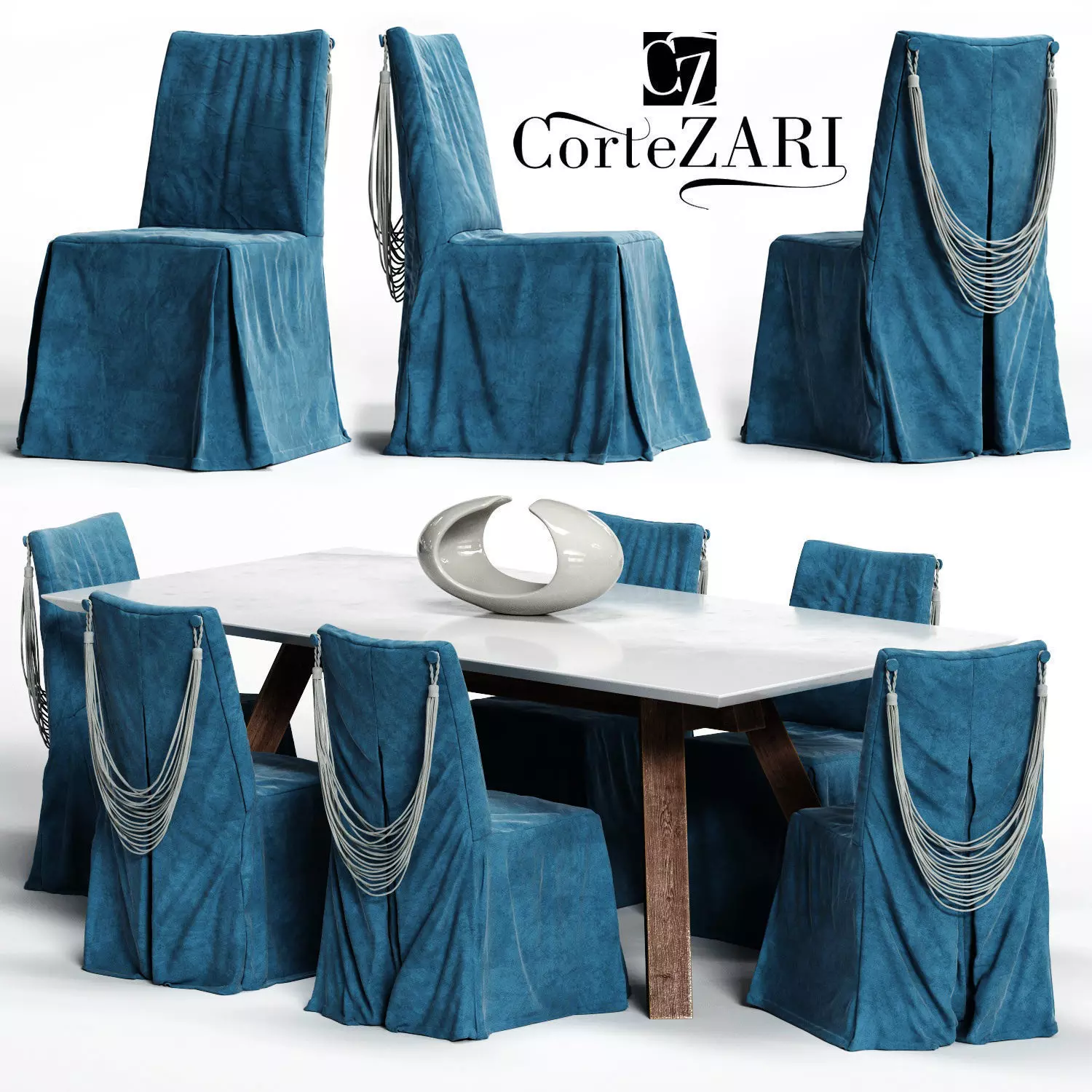 Corte ZARI KARIS Chair and SOHO Table 3D model_0