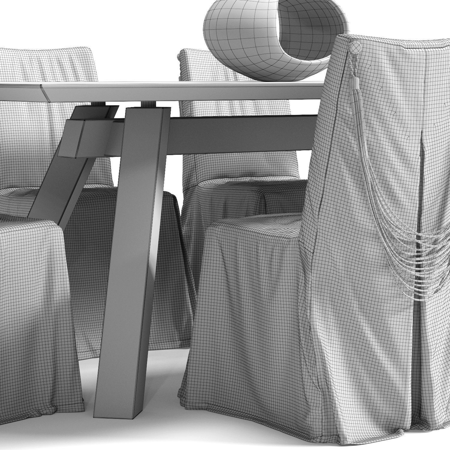 Corte ZARI KARIS Chair and SOHO Table 3D model_5