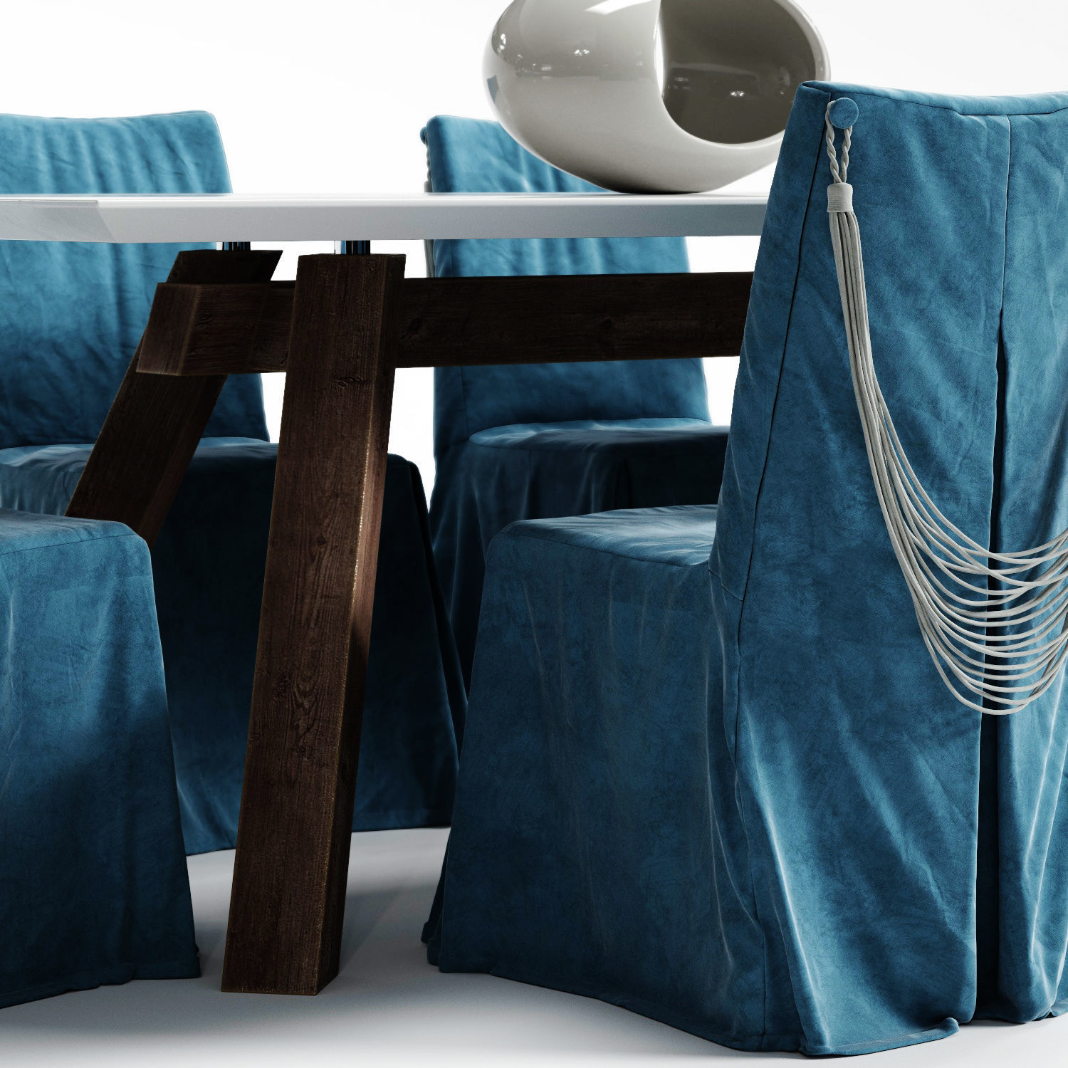 Corte ZARI KARIS Chair and SOHO Table 3D model_3