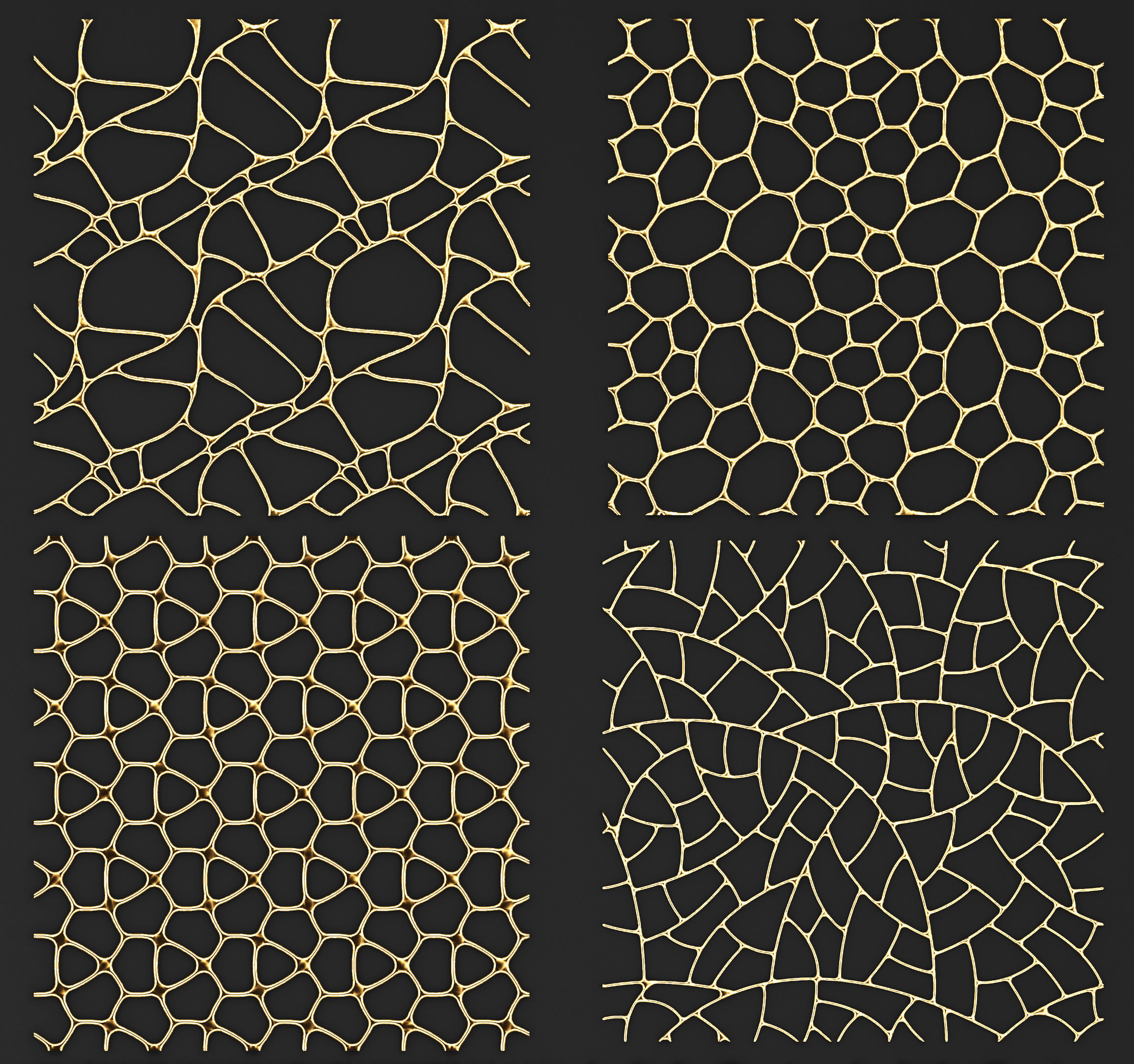 collection of golden lattice 3D model_3