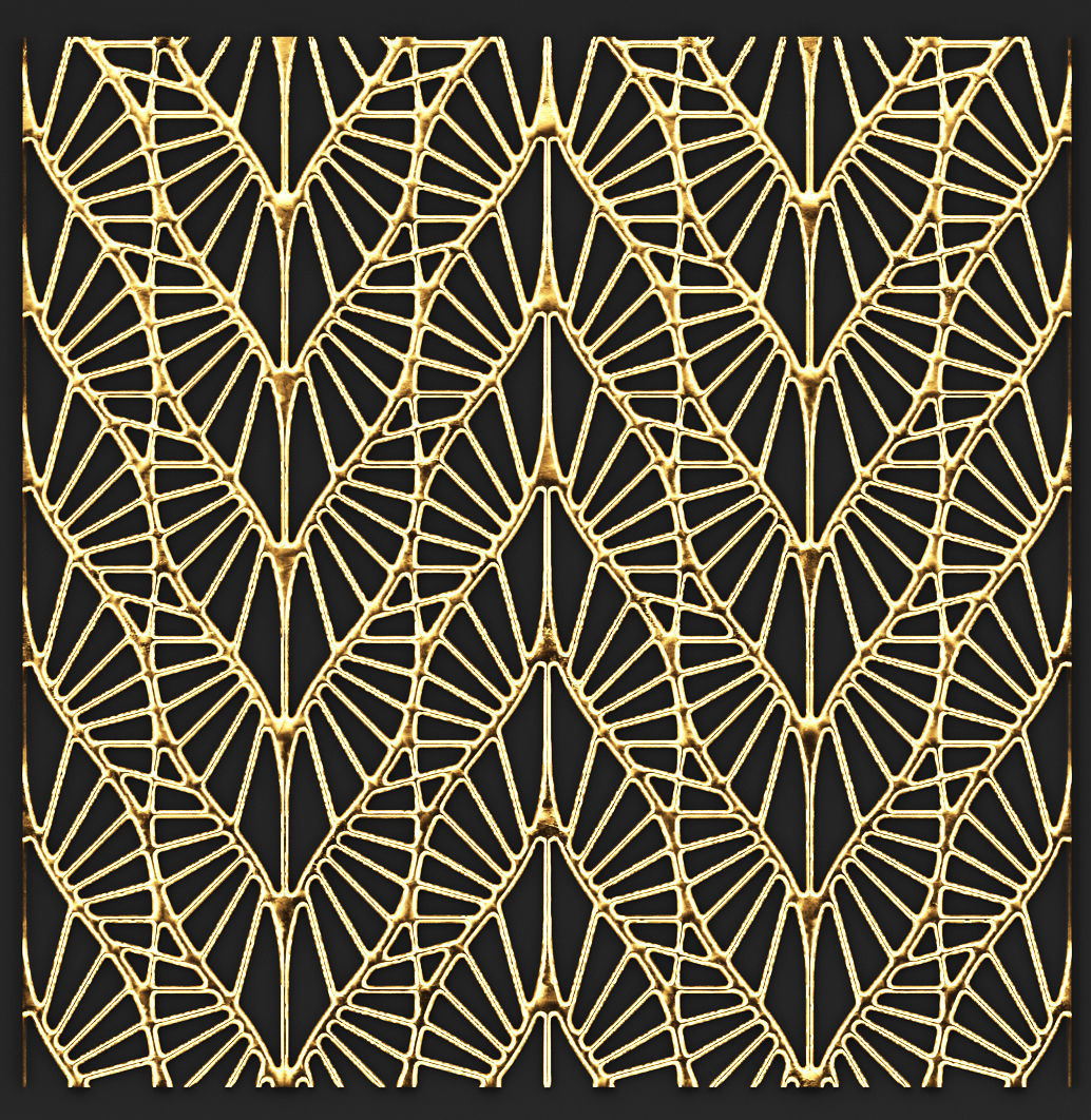 collection of golden lattice 3D model_1