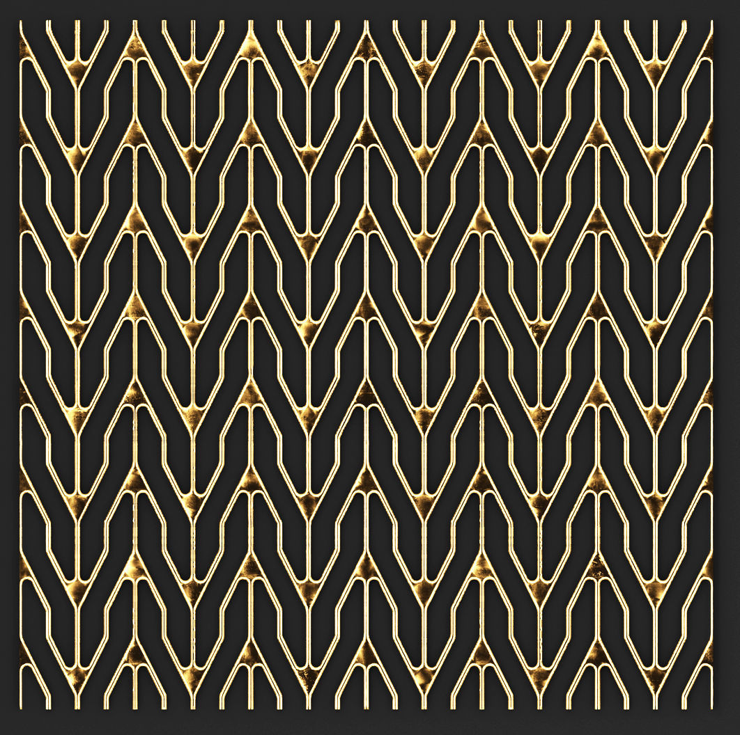 collection of golden lattice 3D model_6