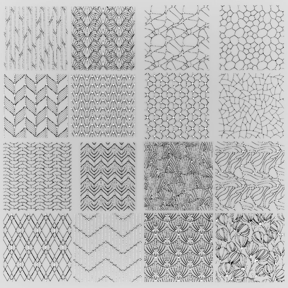 collection of golden lattice 3D model_8