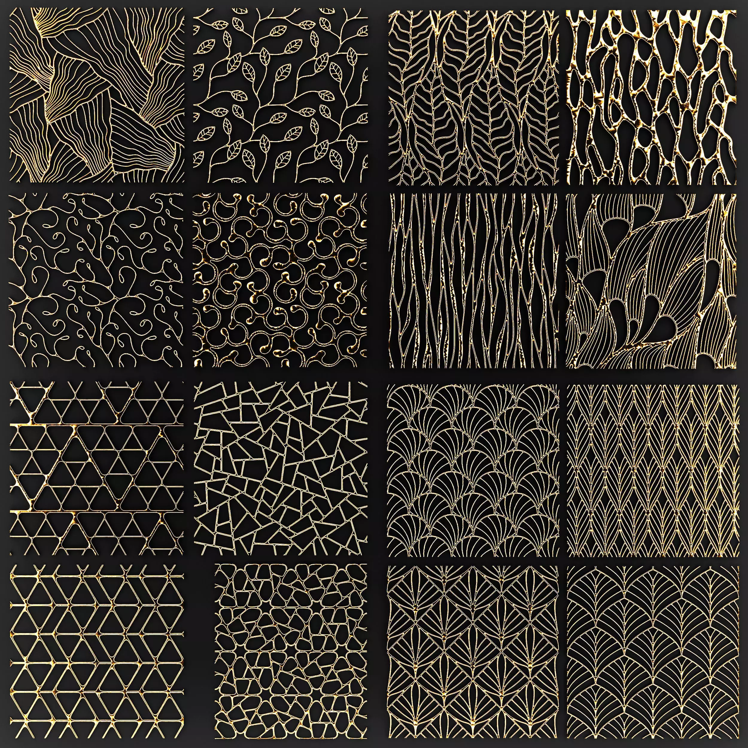 collection of golden lattice 3D model