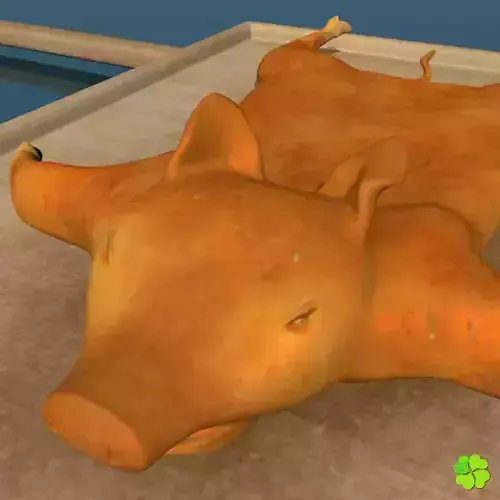 Roast piglet low poly Low-poly 3D model
