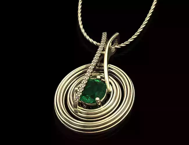 bail across circular pendant 3D print model