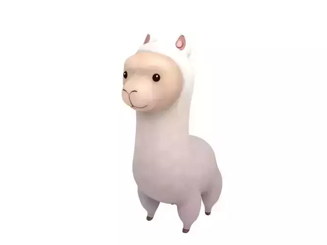 Alpaca llama 3D model