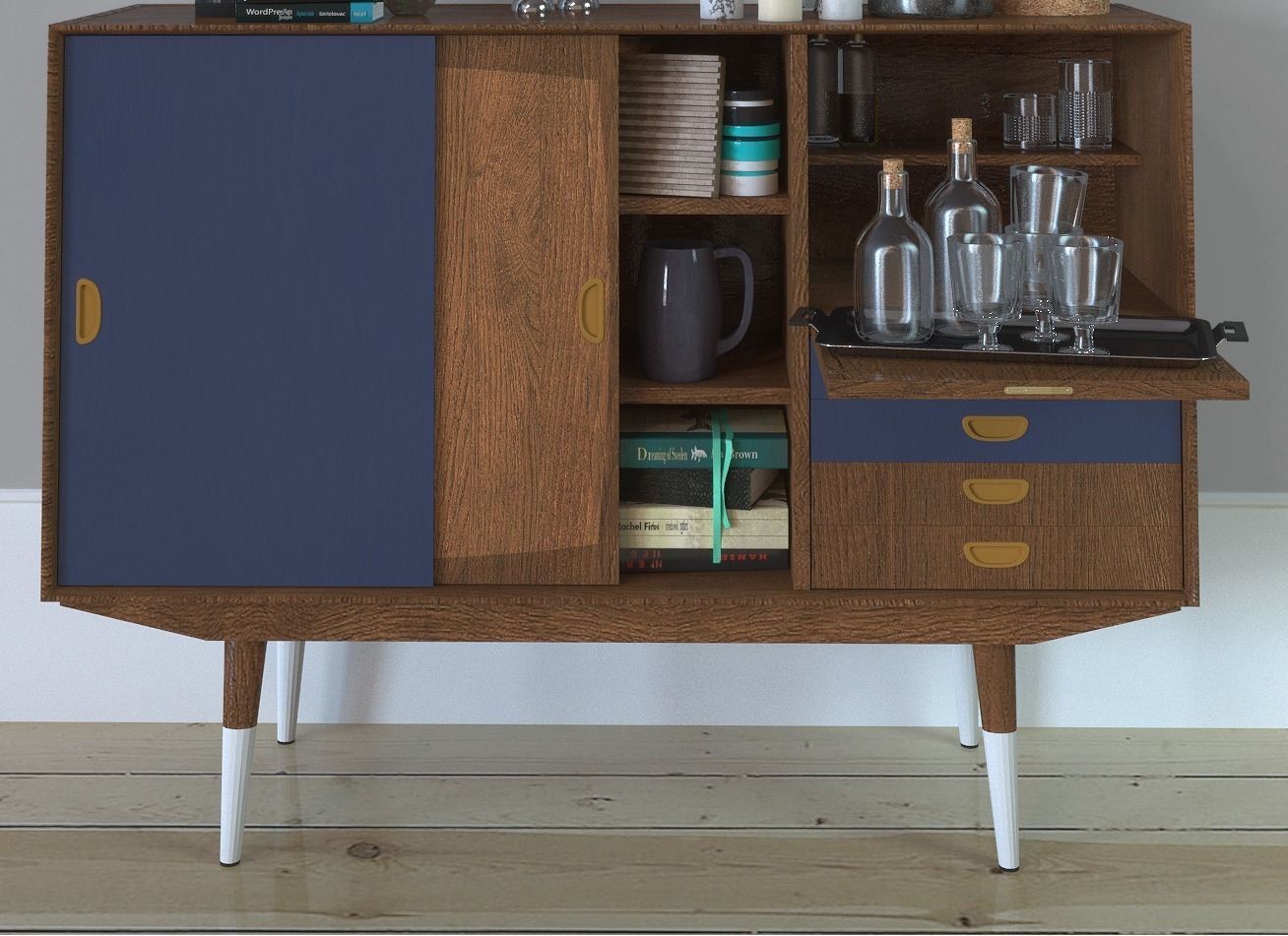 Set-12 mid century modern sideboard 3D model_4