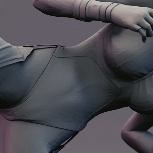 Sexy Anime Ninja Side Kick Pose 3D print model_6