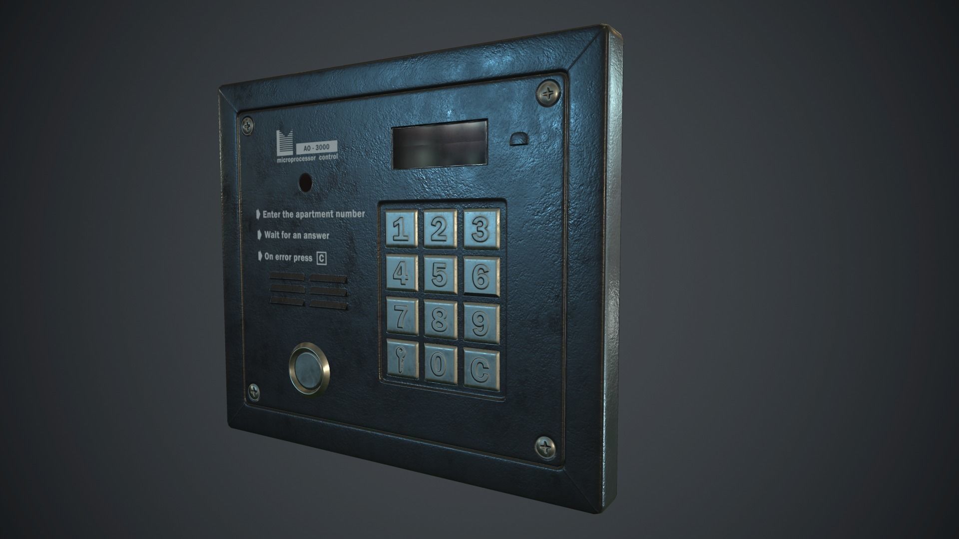 Intercom System PBR Game Ready Low-poly 3D model_6