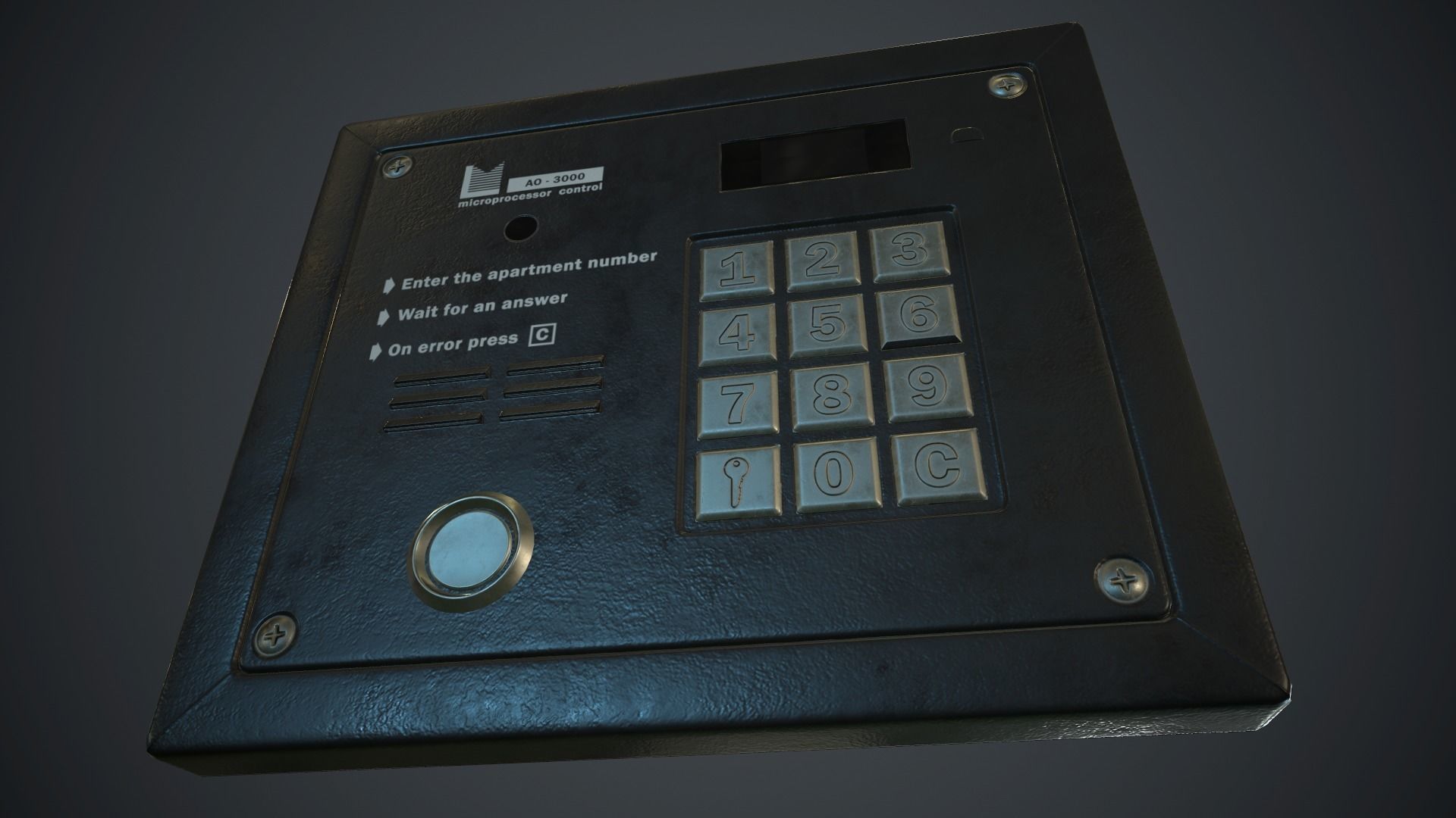 Intercom System PBR Game Ready Low-poly 3D model_5
