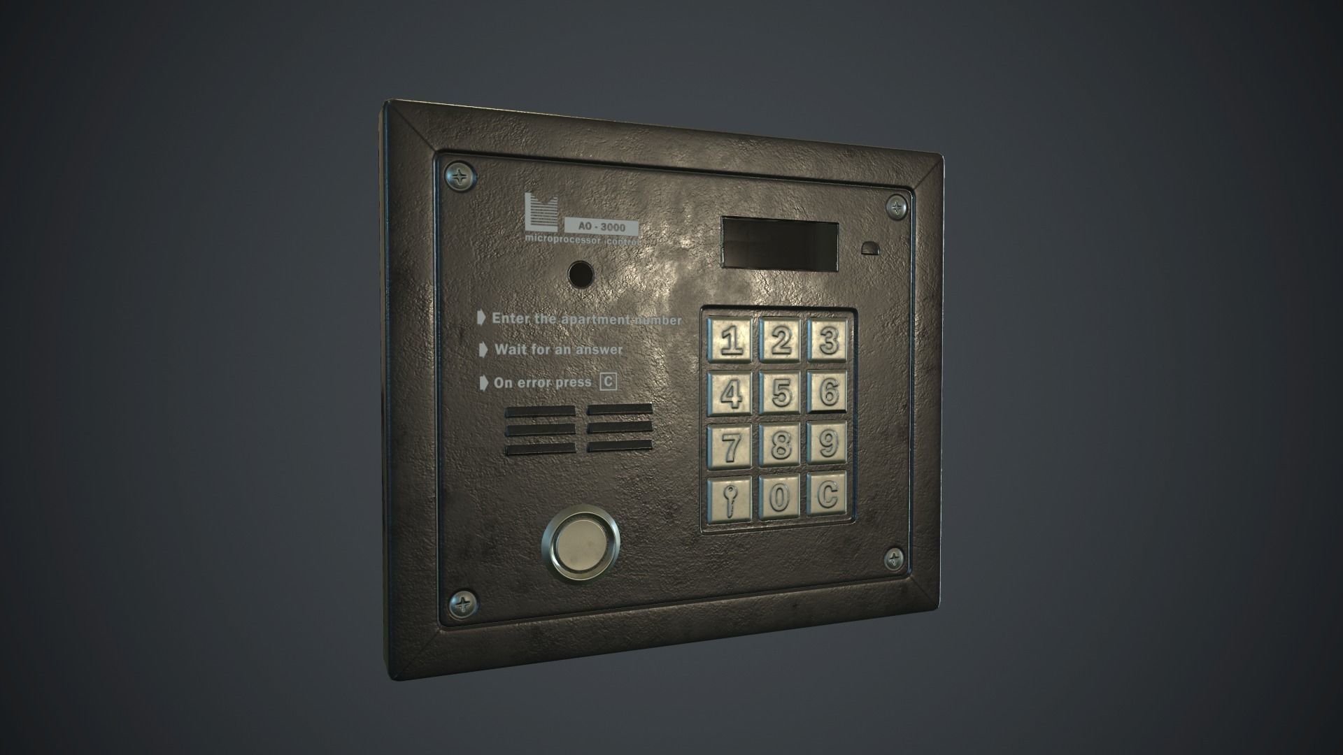 Intercom System PBR Game Ready Low-poly 3D model_4