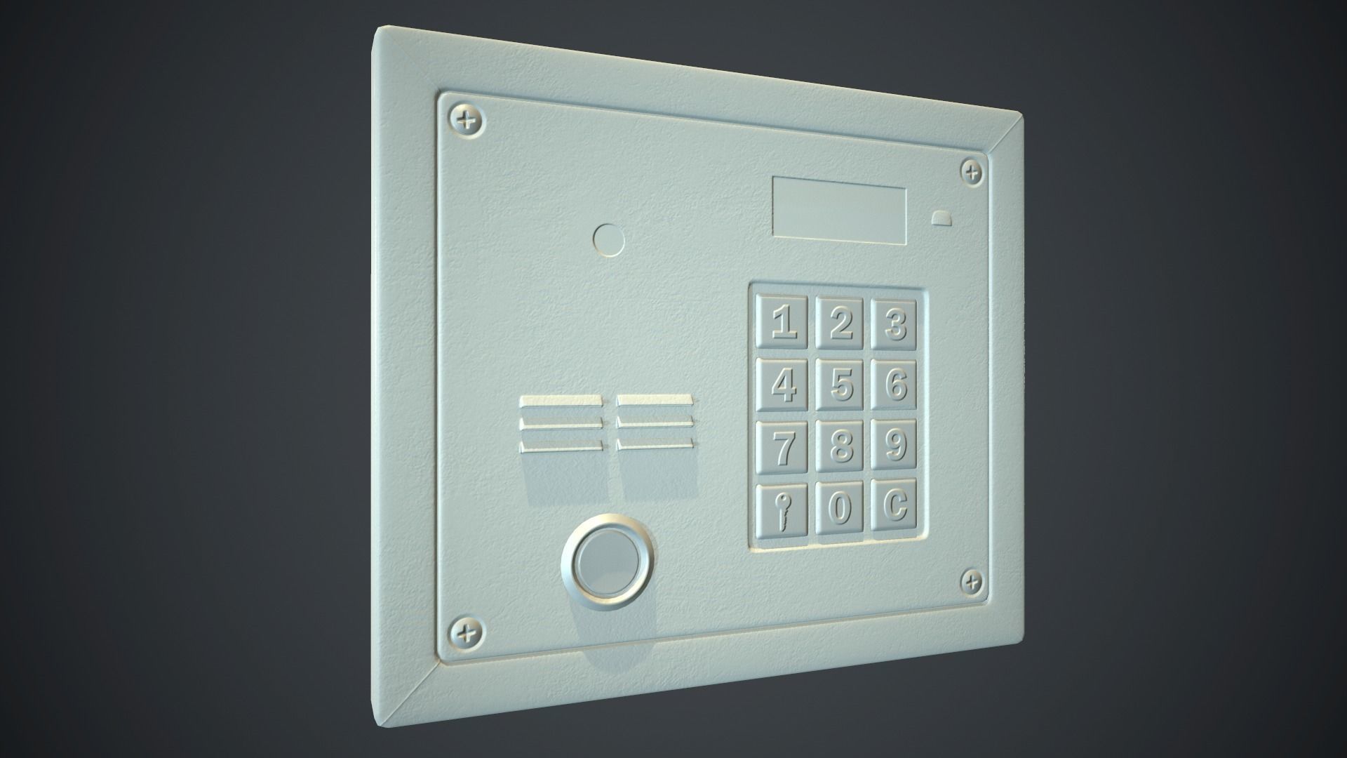 Intercom System PBR Game Ready Low-poly 3D model_15