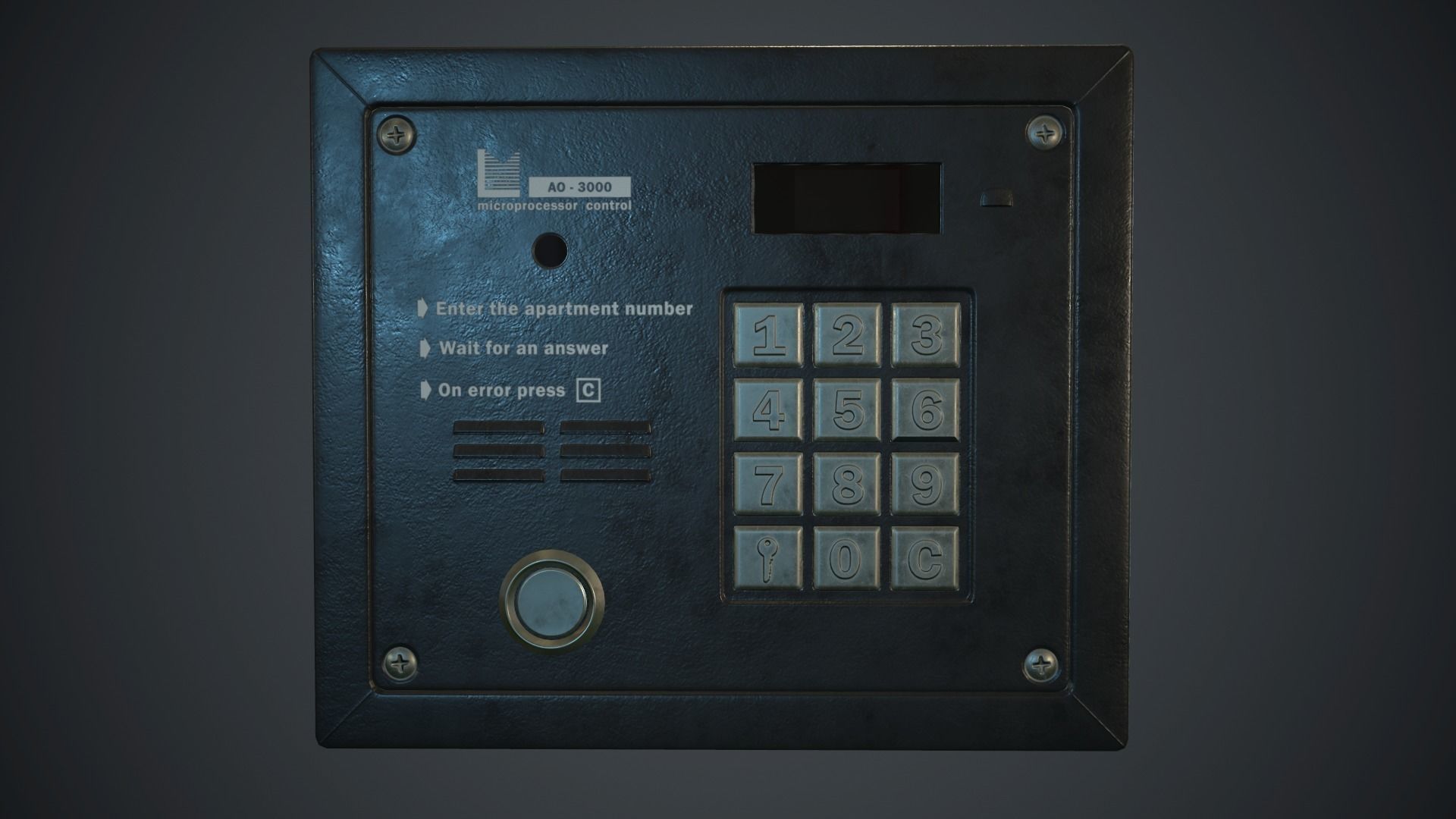 Intercom System PBR Game Ready Low-poly 3D model_0