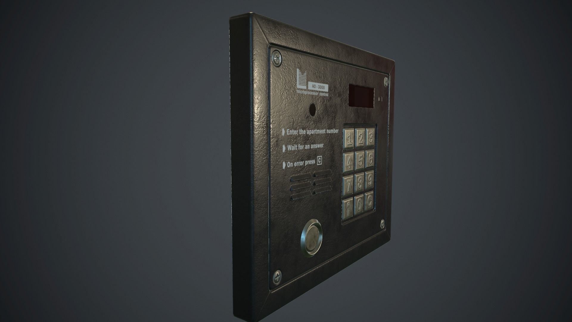 Intercom System PBR Game Ready Low-poly 3D model_2