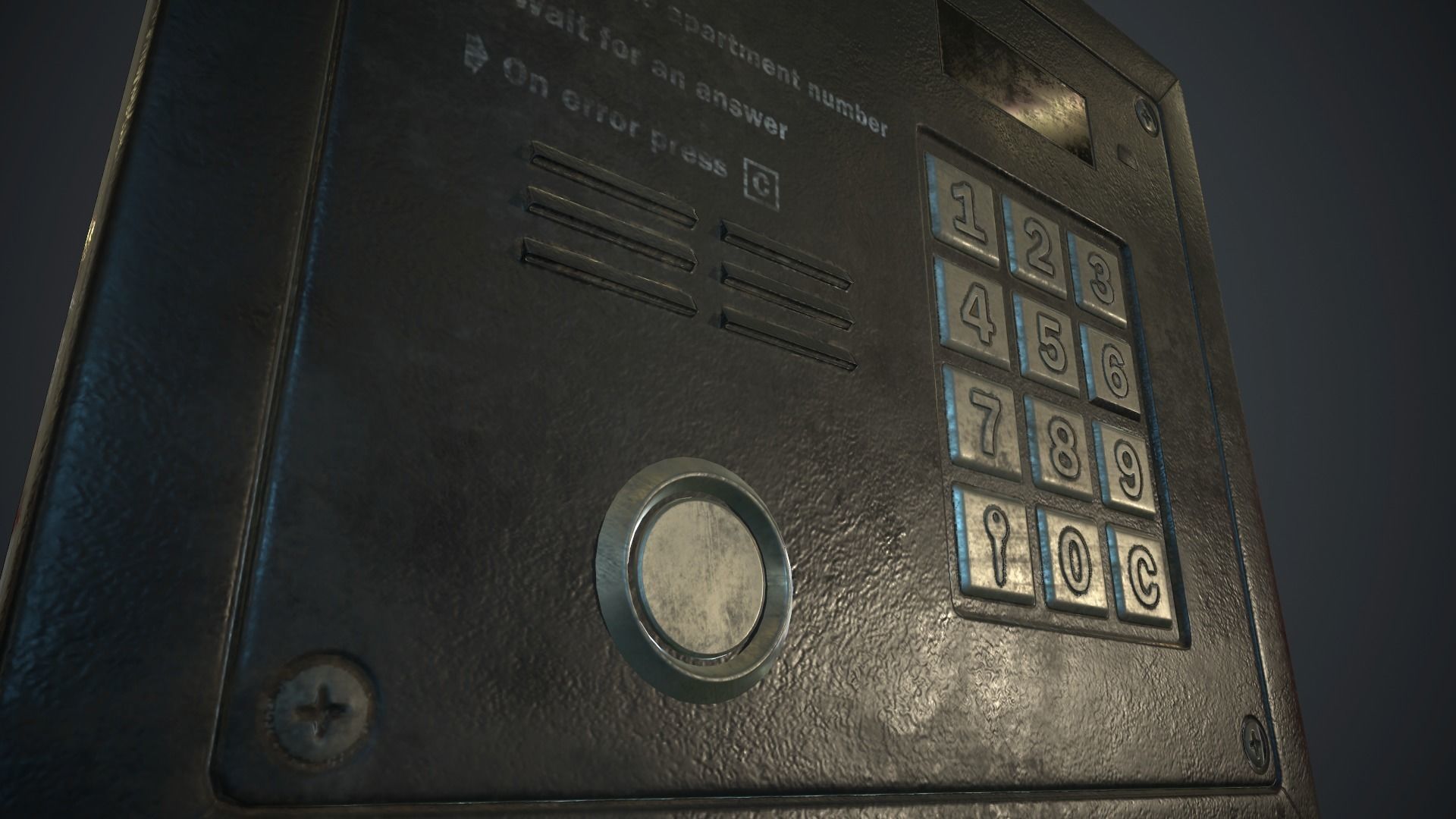 Intercom System PBR Game Ready Low-poly 3D model_11