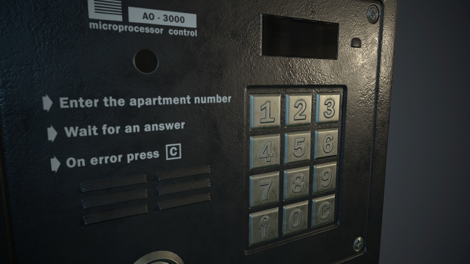 Intercom System PBR Game Ready Low-poly 3D model_10