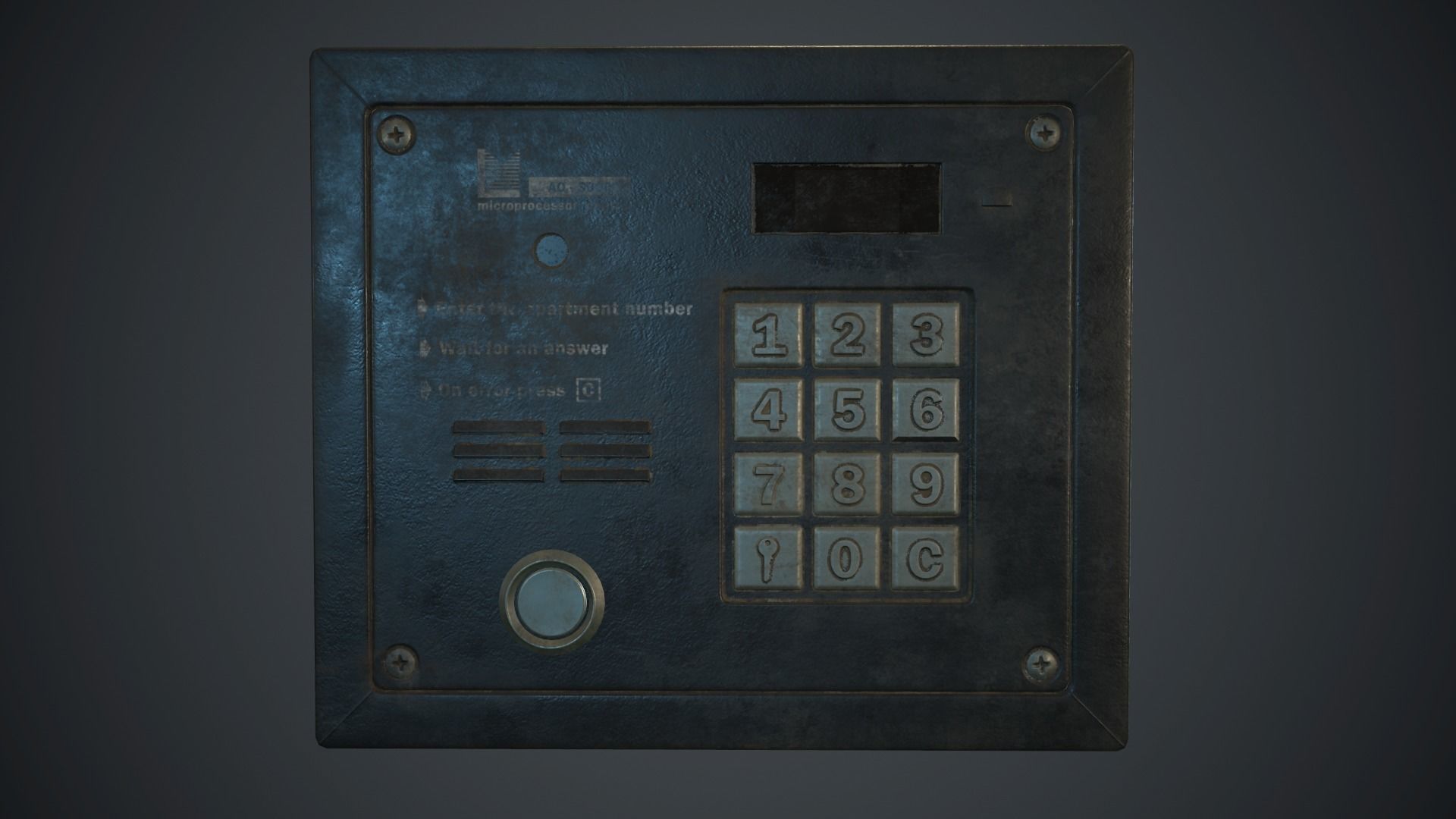 Intercom System PBR Game Ready Low-poly 3D model_14