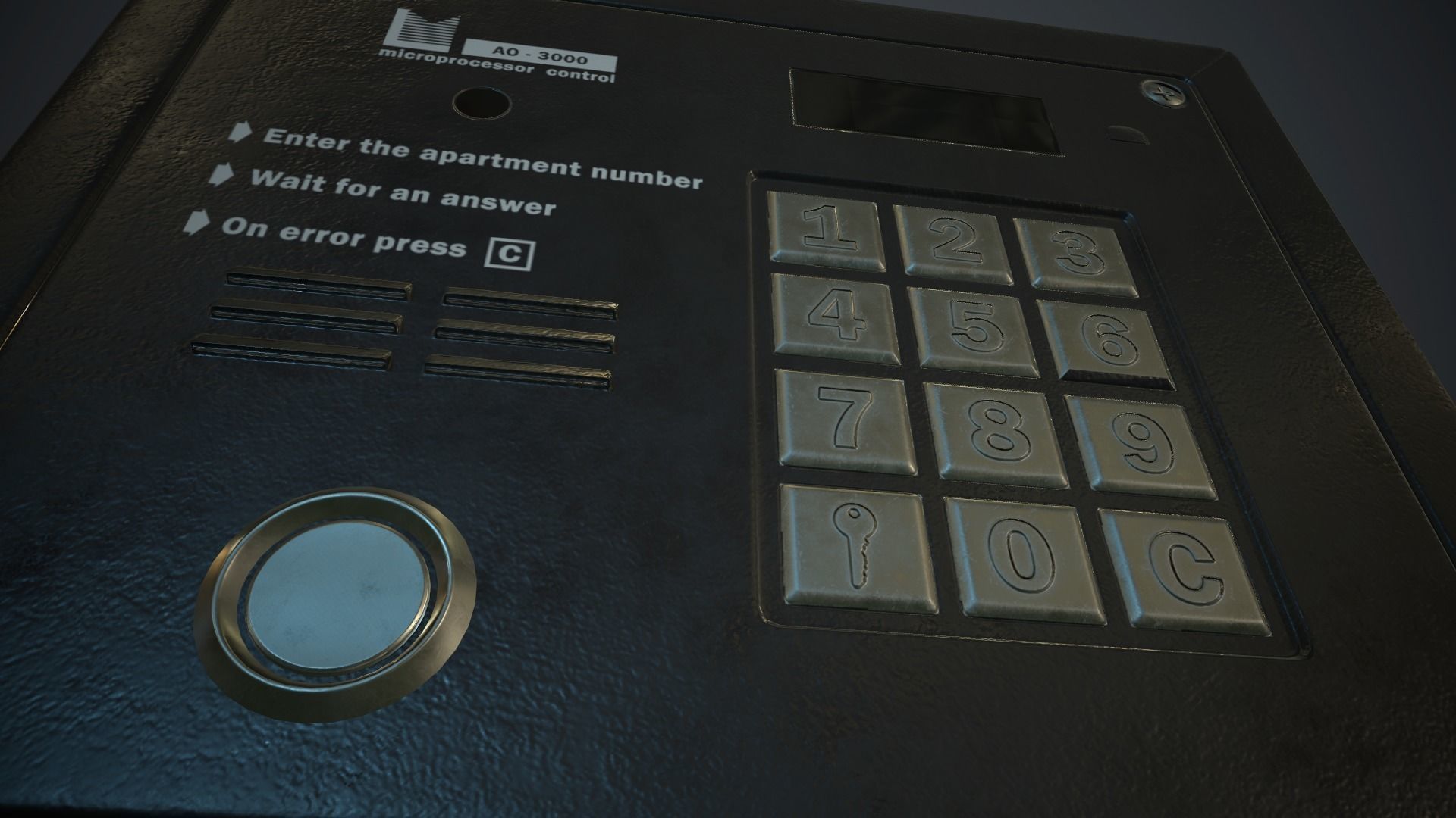 Intercom System PBR Game Ready Low-poly 3D model_8