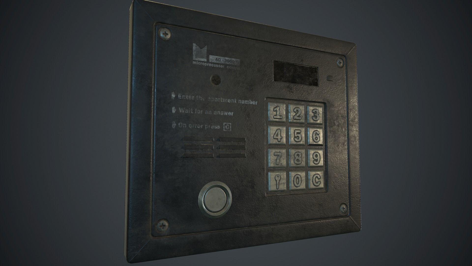 Intercom System PBR Game Ready Low-poly 3D model_9