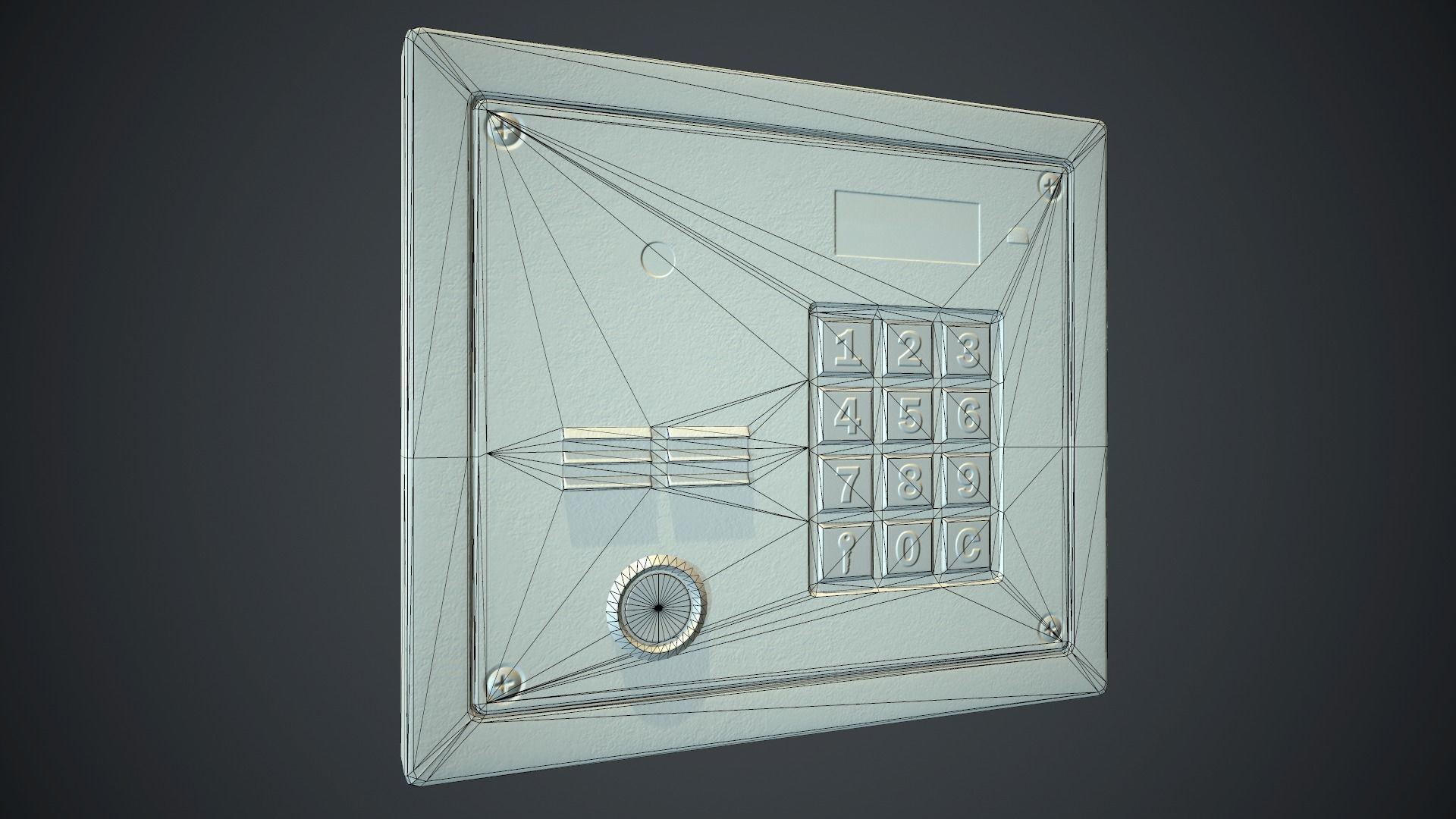 Intercom System PBR Game Ready Low-poly 3D model_16