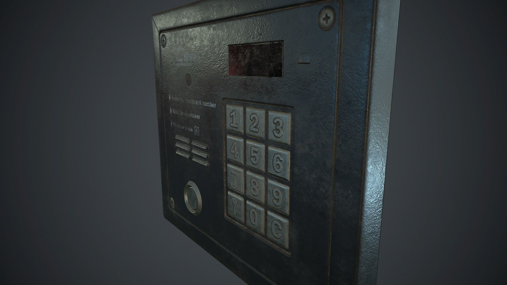 Intercom System PBR Game Ready Low-poly 3D model_12