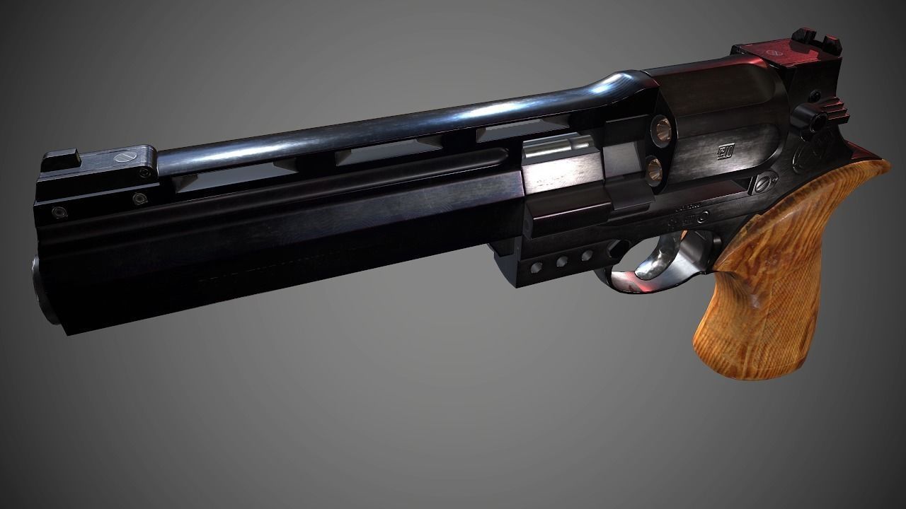 Mateba Unica revolver Low-poly 3D model_1