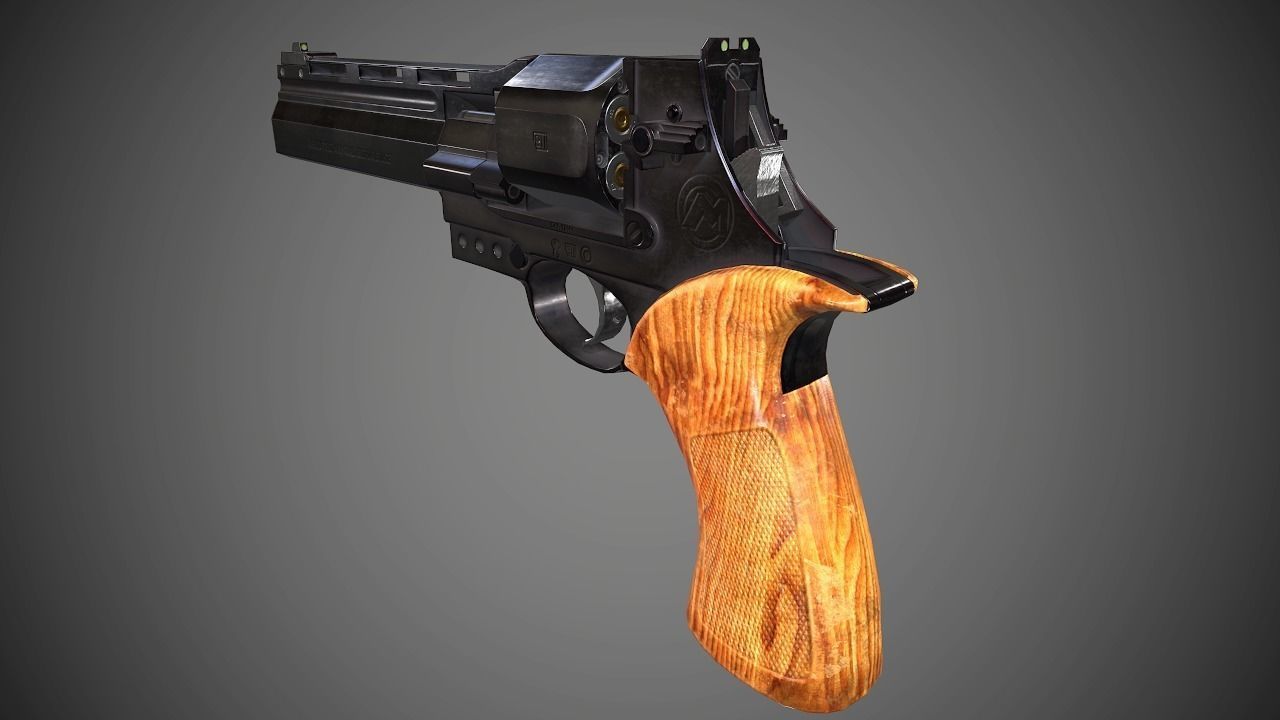 Mateba Unica revolver Low-poly 3D model_5