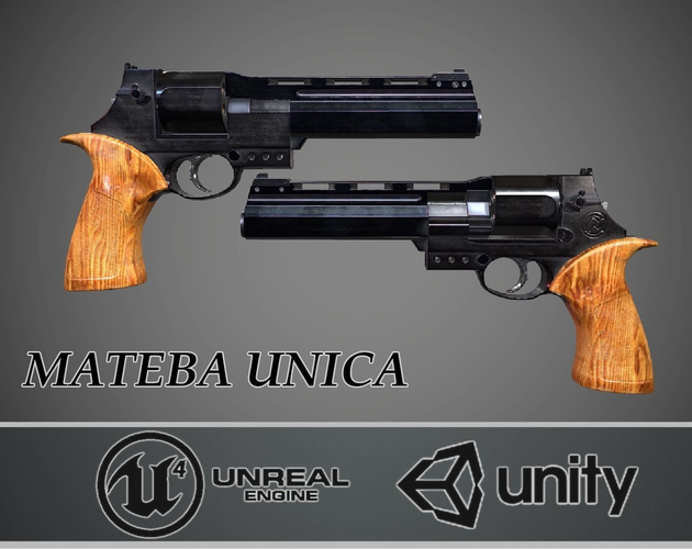 Mateba Unica revolver Low-poly 3D model