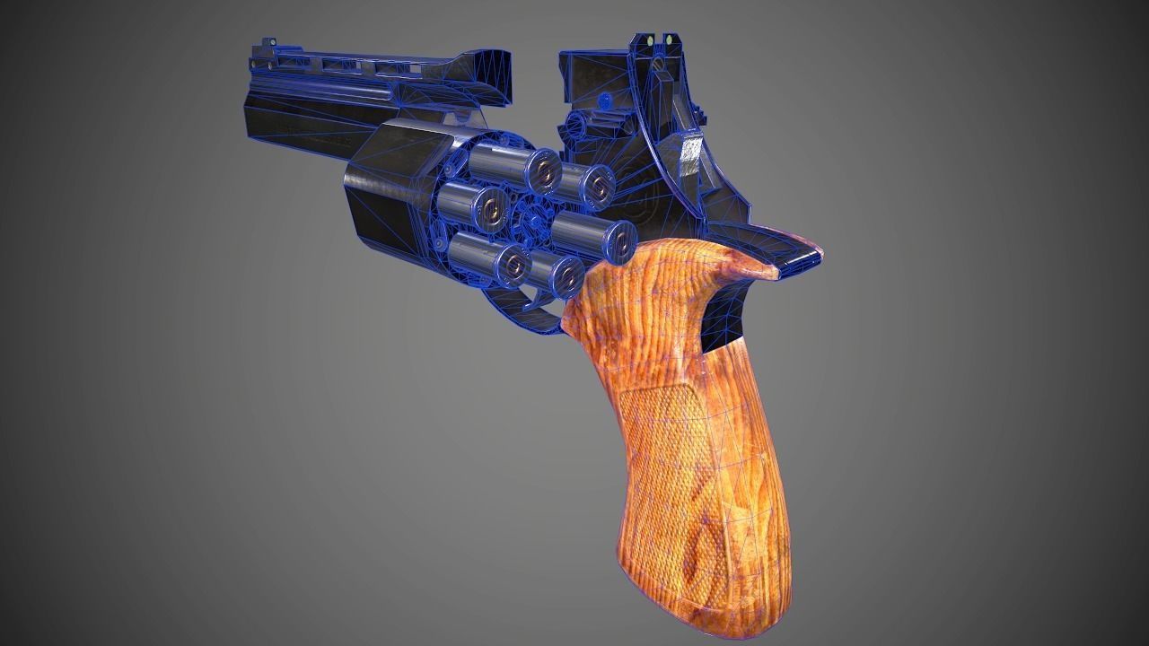 Mateba Unica revolver Low-poly 3D model_8
