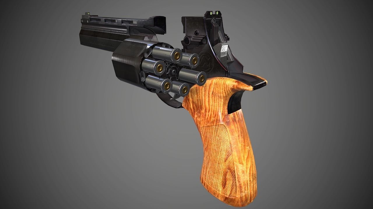 Mateba Unica revolver Low-poly 3D model_7