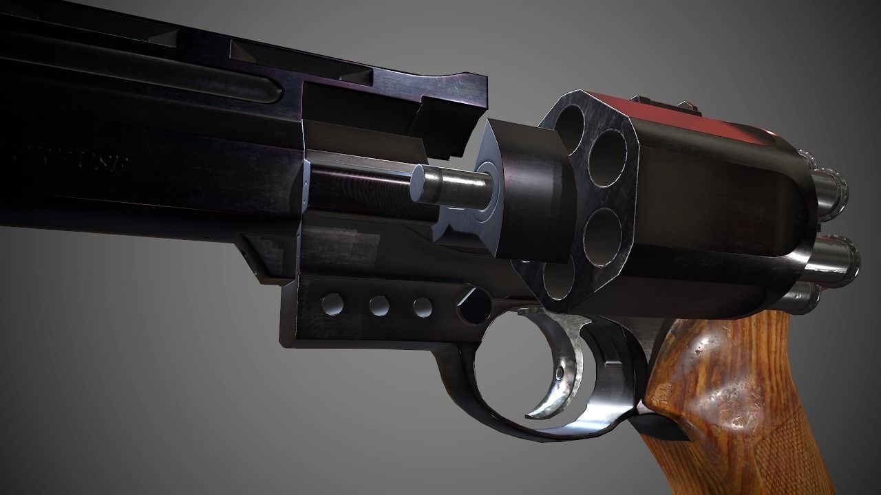 Mateba Unica revolver Low-poly 3D model_3